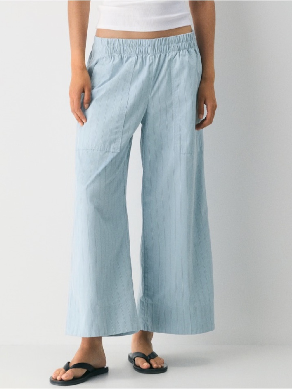 Wilfred Pale Blue Elastic-Waist Wide Leg Pants